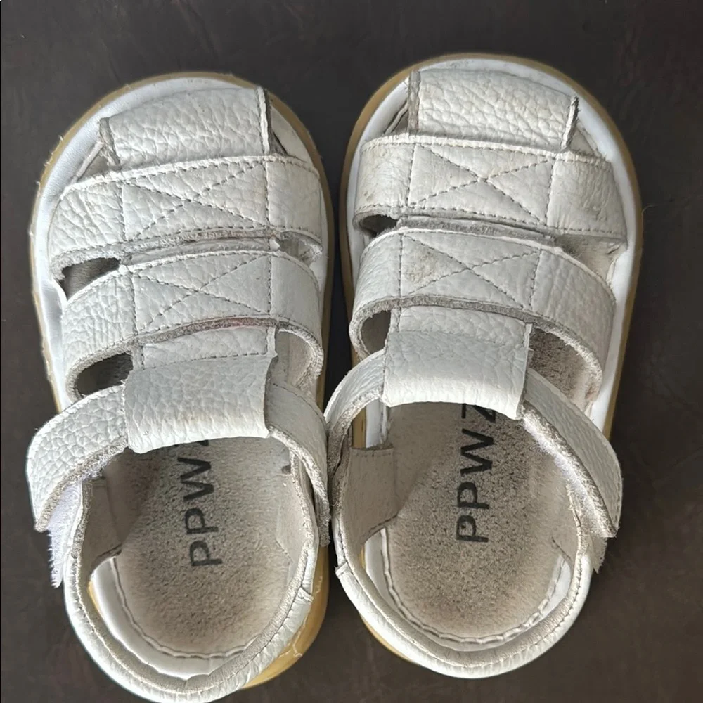 Toddler White Velcro Sandals